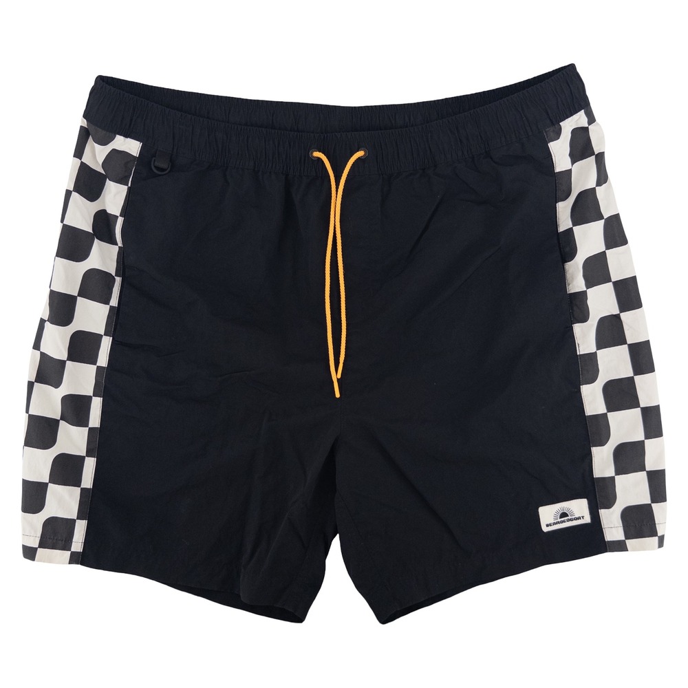 Bearded Goat Mens XXL Rover Hybrid Shorts Black Checkerboard Gorpcore Outdoors